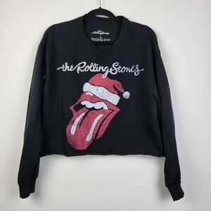 The Rolling Stones Black Sweatshirt with Red and White Logo